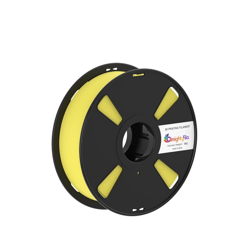 AlmightyFila 3D Printer Filaments PLA PRO GLOSSY YELLOW 1.75MM / 1 KG