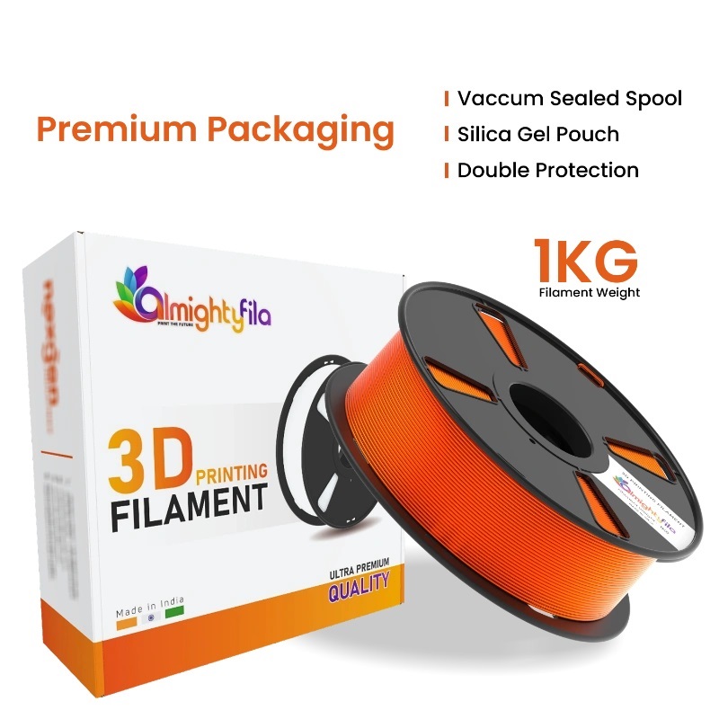 AlmightyFila 3D Printer Filaments PLA PRO GLOSSY ORANGE 1.75 MM / 1 KG - Image 5