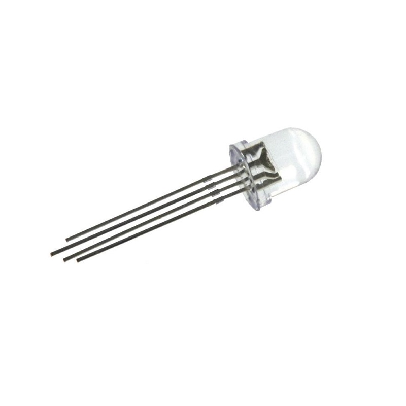 10mm RGB Common Anode Through Hole Tricolor LED – Transparent (Pack of 5)