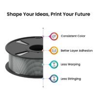 AlmightyFila 3D Printer Filaments PLA+ SILVER GRAY 1.75 MM / 1 KG