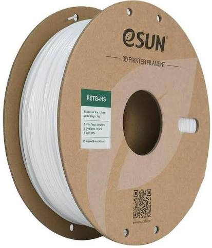 eSUN ePETG+HS High-Speed 3D Printing Filament | 1.75mm, 1kg (Solid White)