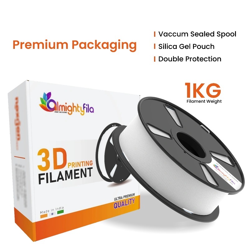 AlmightyFila 3D Printer Filaments PLA+ Transparent White 1.75 MM / 1 KG - Image 5