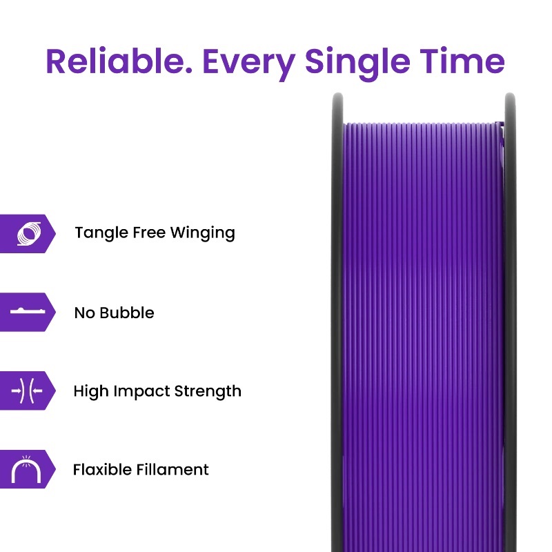 AlmightyFila PLA+ 3D Printing Filament (Super Violet) | 1.75mm, 1kg - Image 2