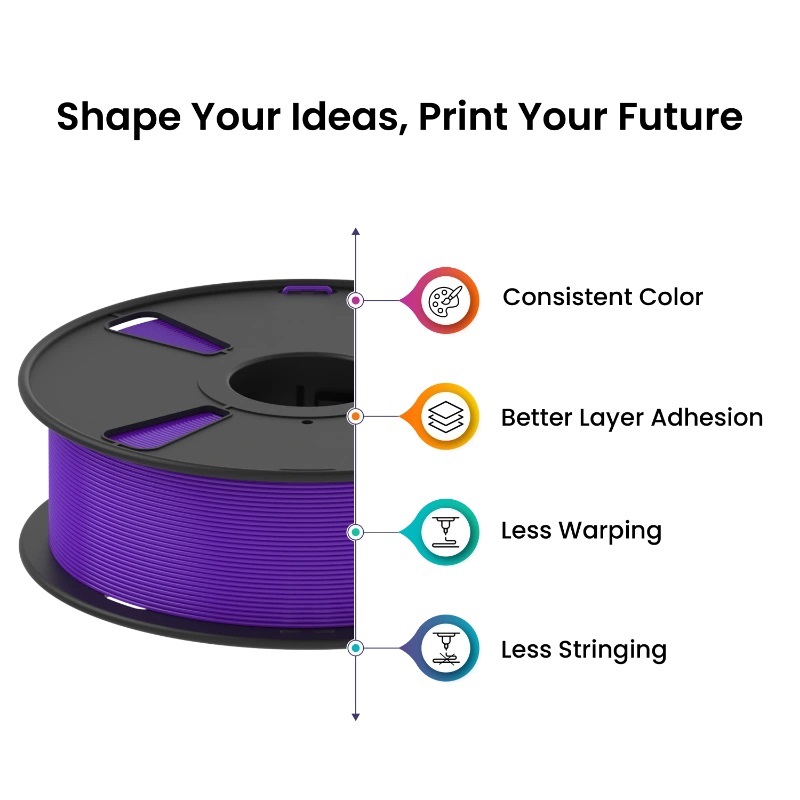 AlmightyFila PLA+ 3D Printing Filament (Super Violet) | 1.75mm, 1kg - Image 3