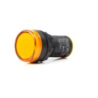 22MM LED Power Pilot Signal Light | 24V AC/DC Yellow Indicator Lamp (IP65)