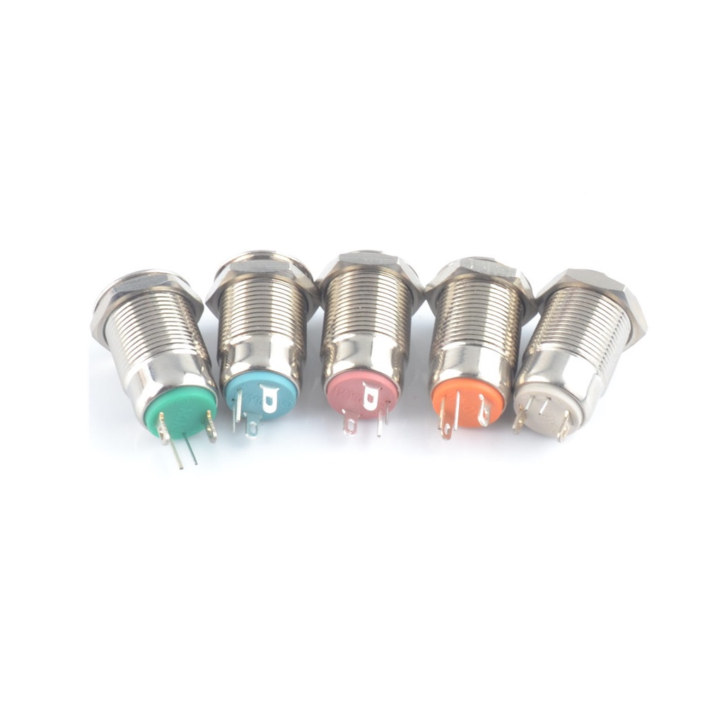 12mm 24V Ring Light Momentary Metal Switch- Green Light - Image 7