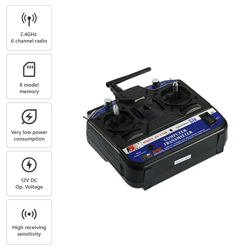 FlySky CT6B 2.4GHz 6CH Transmitter with FS-R6B Receiver - Image 9