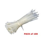 Nylon Cable Zip Ties 100mm White (100pcs)