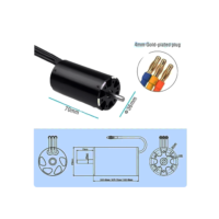 Rocket 3670 brushless rc boat motor 4POLE ?5.0mm Black (1850 KV)