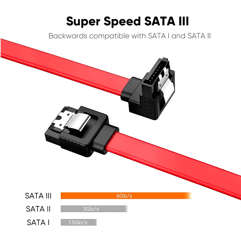 Red SATA 3.0 Highspeed, Hard Disk Data, Cable, A Bending - Image 4