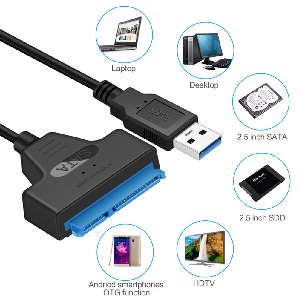 (SPIDER Automation) SATA 3.0 to USB 3.0 Adapter Cable for 2.5-Inch HDD/SSD | 6Gbps | Indicator LEDs - Image 4