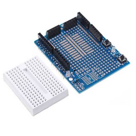 (SPIDER Automation) UNO Proto Shield Prototype Expansion Board with SYB-170 Mini Breadboard | Arduino Uno Prototyping Shield - Image 3