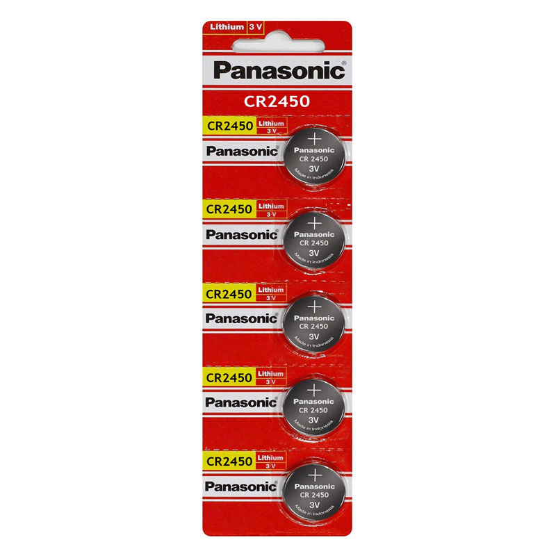 Panasonic CR2450 3V Lithium Coin Battery-5Pcs.