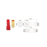 Amass XT150 Gold Plated Female Connector ? 1 Pc Black