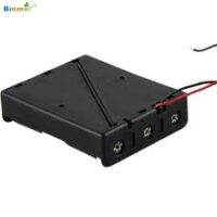 Black Plastic Storage Box Case Holder For Battery 3 x 18650 Cell Box, Without Cover